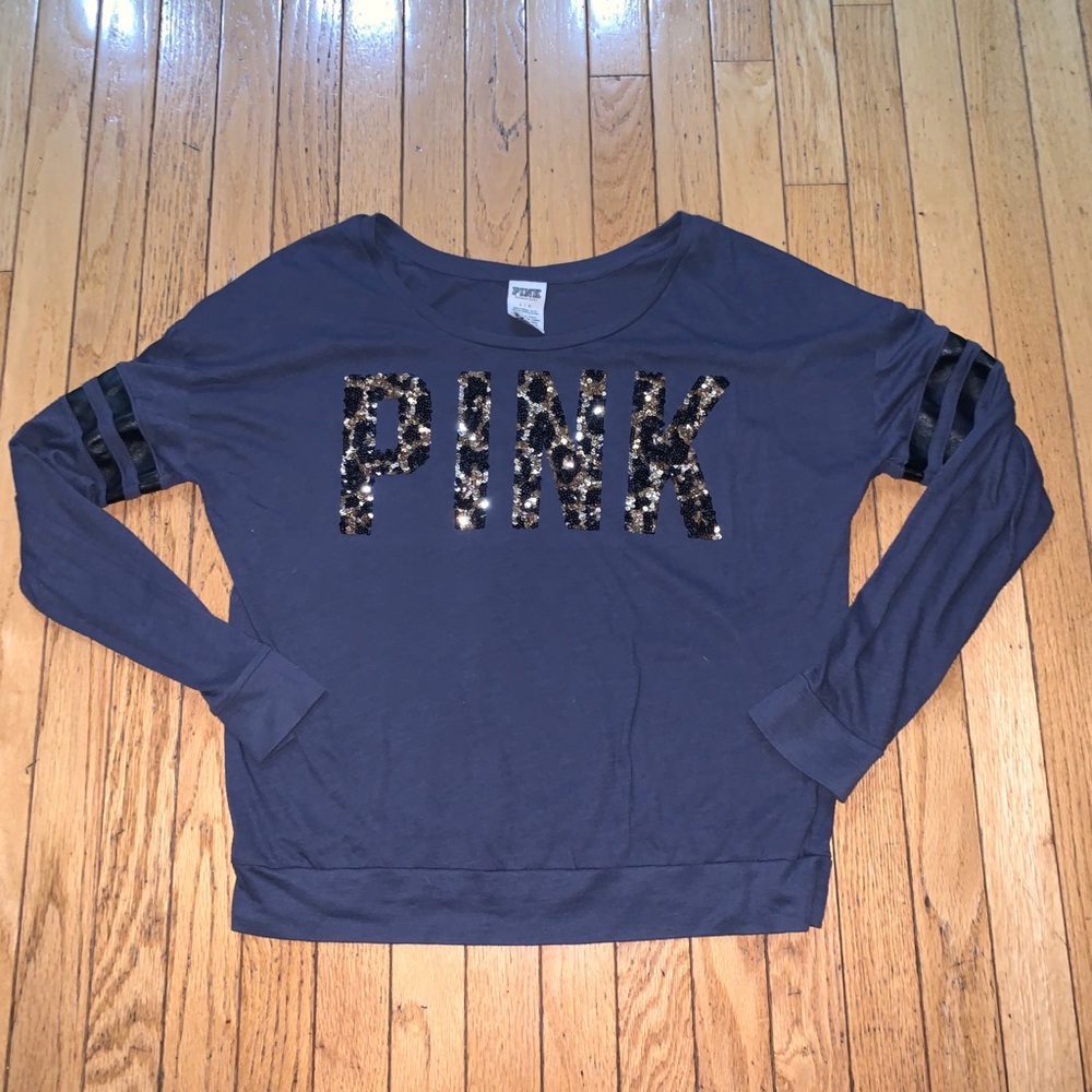 Sequin long sleeve PINK top